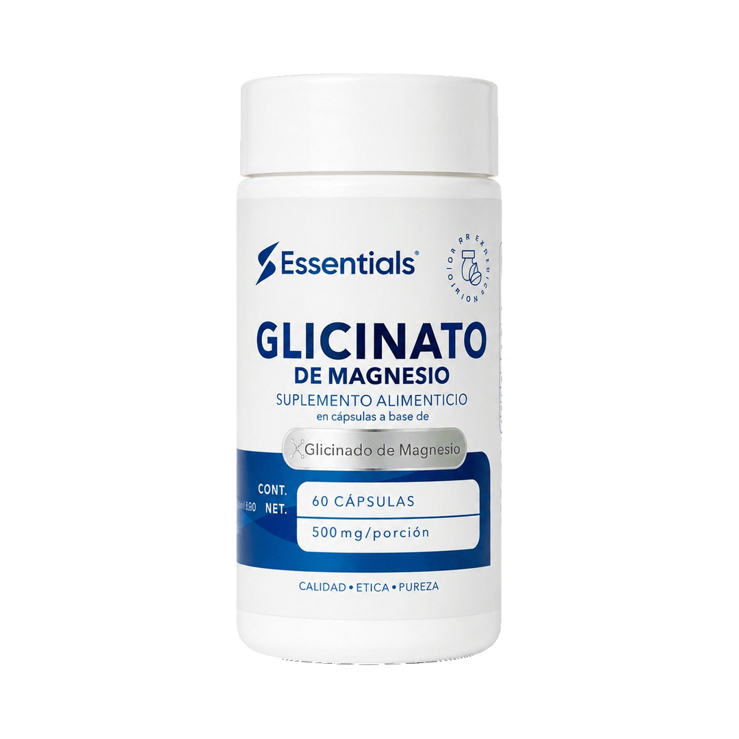 Glicinato de Magnesio 500mg 60 Cápsulas - ESSENTIALS