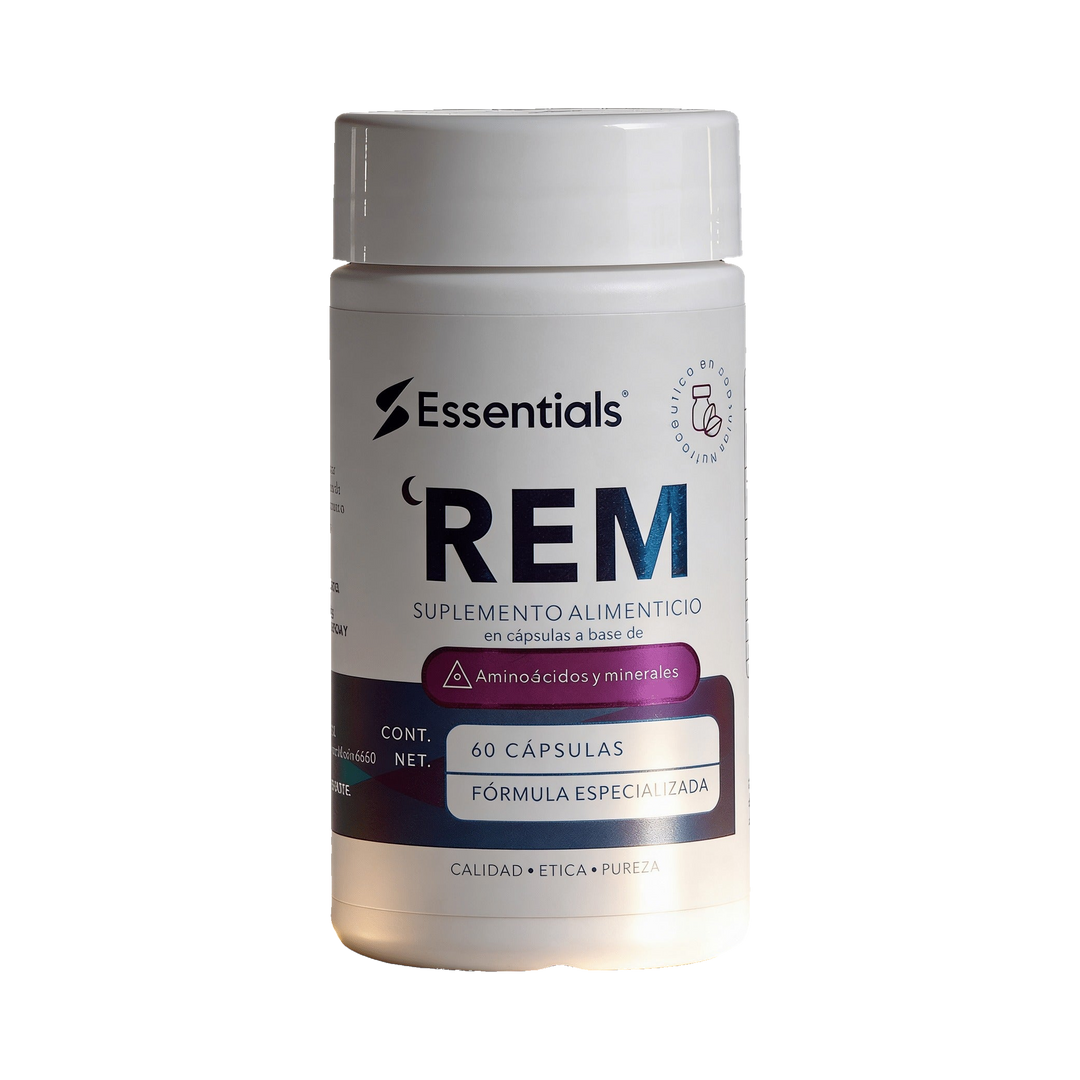 REM Melatonina + Magnesio + L-Teanina 60 Cápsulas - ESSENTIALS