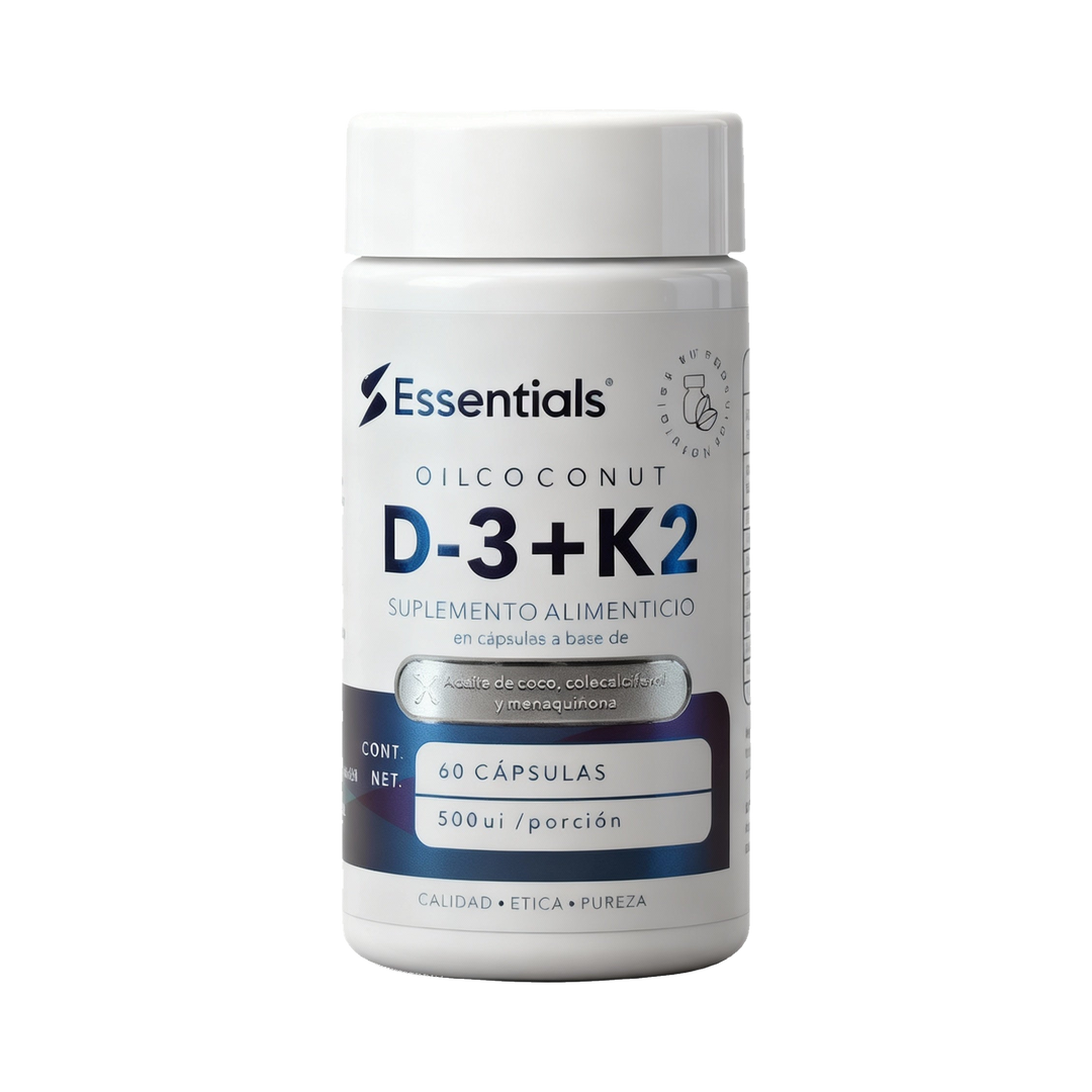 Vitamina D3 + K2 500UI 60 Cápsulas - ESSENTIALS