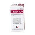 Una caja blanca con la etiqueta Testex 100 - ROTTERDAM con detalles en color granate contiene un vial de 10 ml de propionato de testosterona, base de aceite. Dice SOLO PARA USO HUMANO y 1 ml: 100 mg. El logotipo y el sello de Rotterdam Pharmaceutical se muestran de forma destacada en la parte inferior. Marca: Get Fit México.
