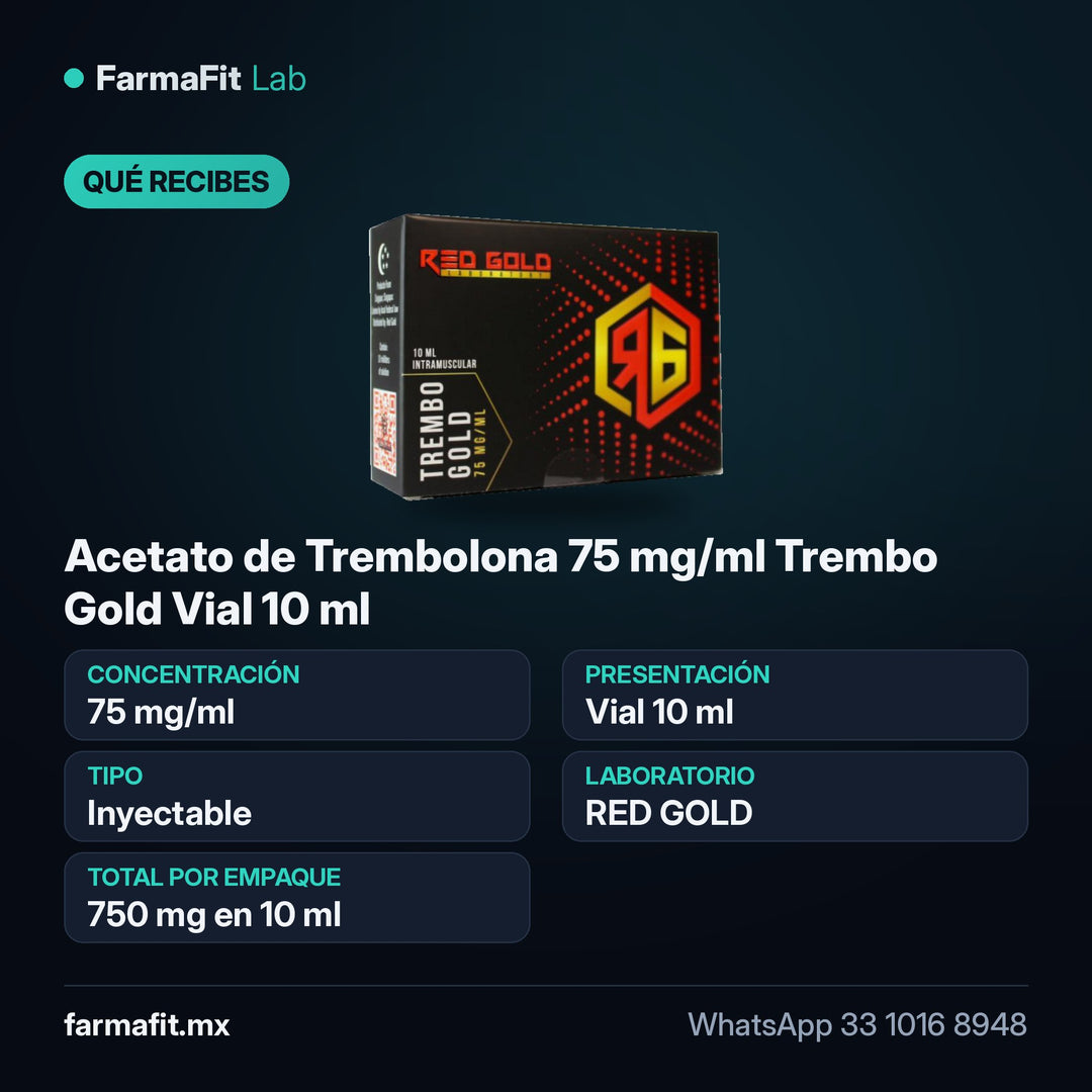 Qué recibes: Acetato de Trembolona 75 mg/ml Trembo Gold Vial 10 ml - RED GOLD