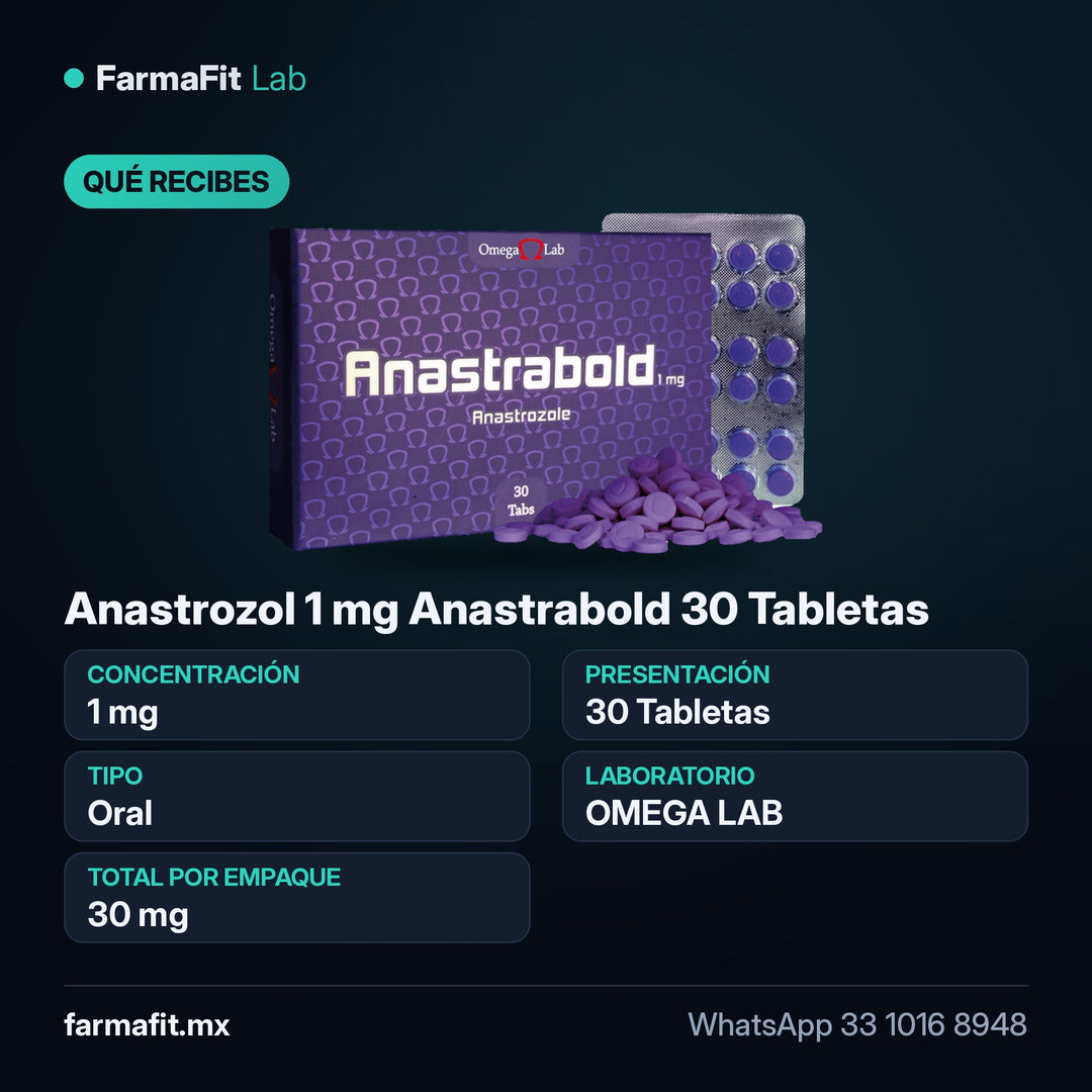 Qué recibes: Anastrozol 1 mg Anastrabold 30 Tabletas - OMEGA LAB