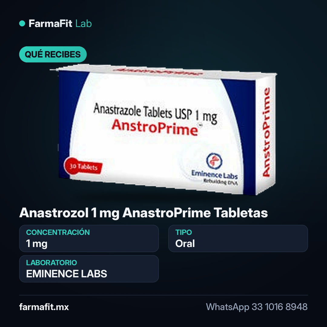 Qué recibes: Anastrozol 1 mg AnastroPrime Tabletas - EMINENCE LABS