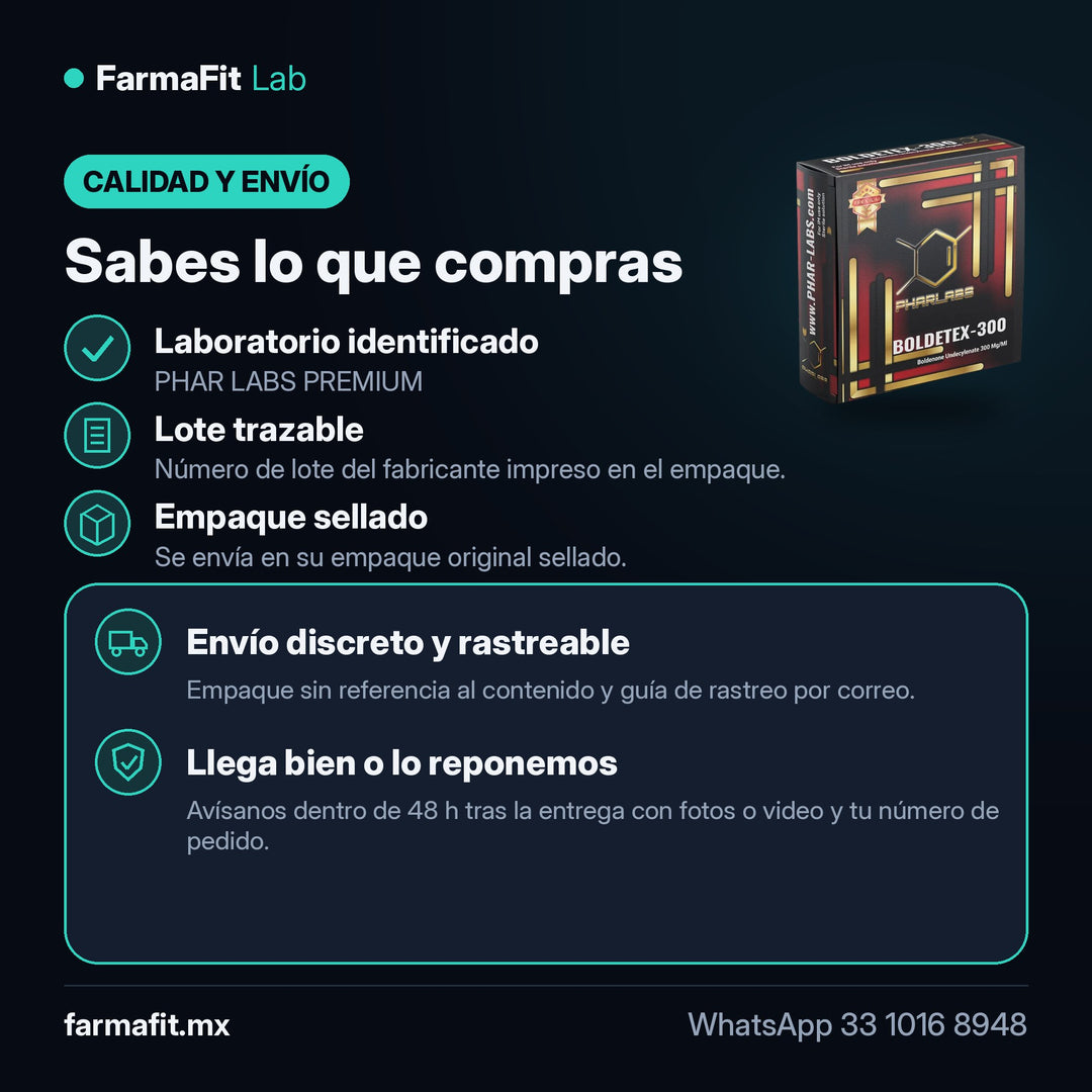 Calidad y envío: Boldenona Undecilenato 300mg Boldetex - PHAR LABS PREMIUM Vial – FarmaFit