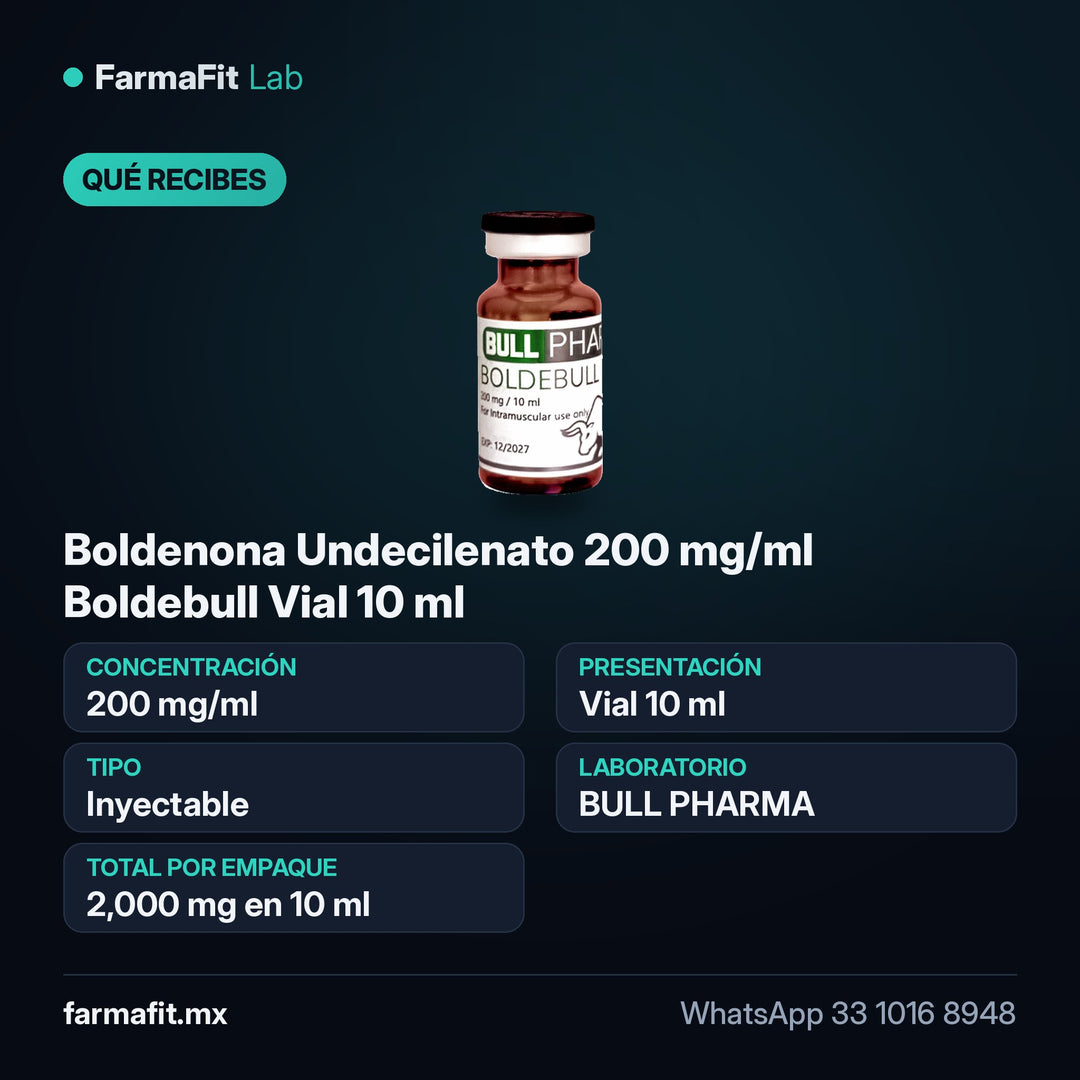 Qué recibes: Boldenona Undecilenato 200 mg/ml Boldebull Vial 10 ml - BULL PHARMA