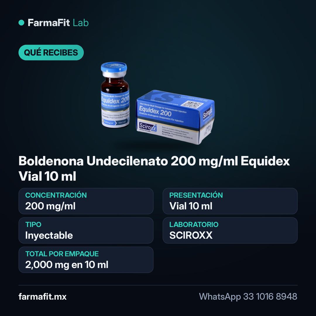 Qué recibes: Boldenona Undecilenato 200 mg/ml Equidex Vial 10 ml - SCIROXX
