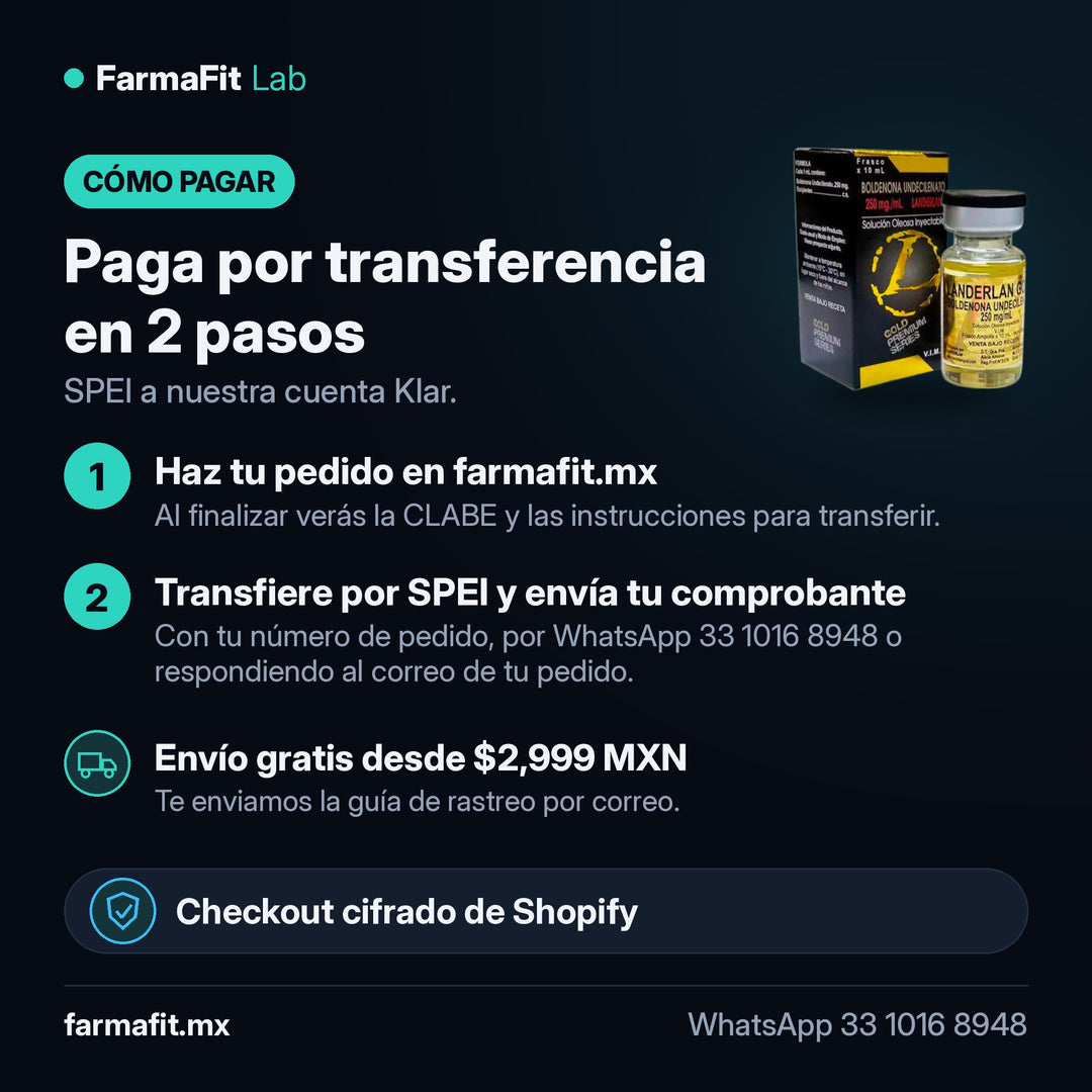 Cómo pagar por transferencia SPEI: Boldenona Undecilenato - LANDERLAN – FarmaFit