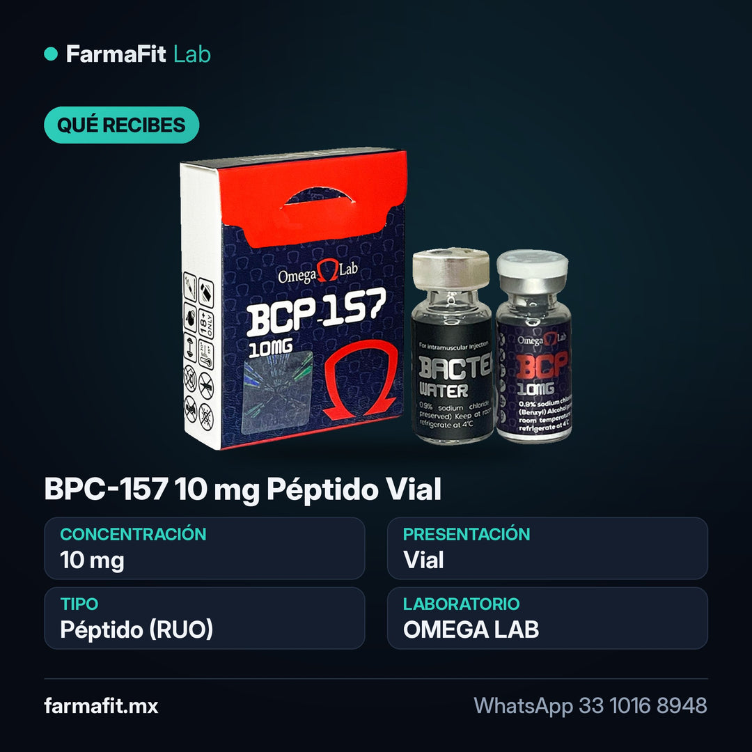 Qué recibes: BPC-157 10 mg Péptido Vial - OMEGA LAB