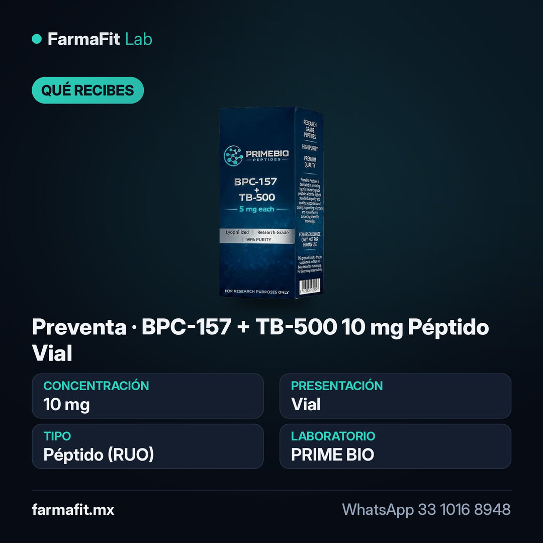 Qué recibes: Preventa · BPC-157 + TB-500 10 mg Péptido Vial - PRIME BIO
