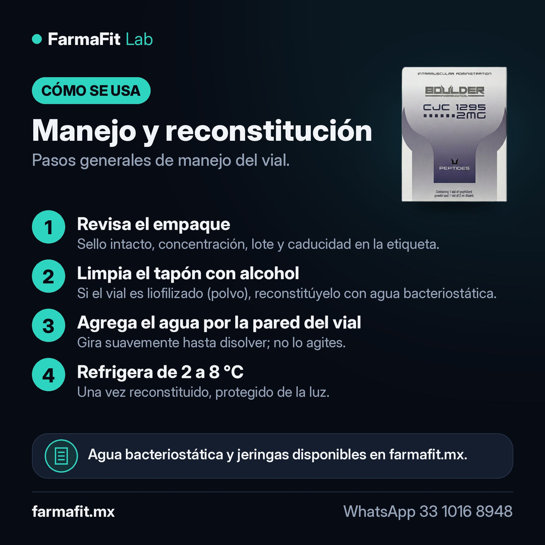 Manejo y reconstitución: CJC-1295 2mg Péptido Secretagogo GH - BOULDER PHARMACEUTICAL