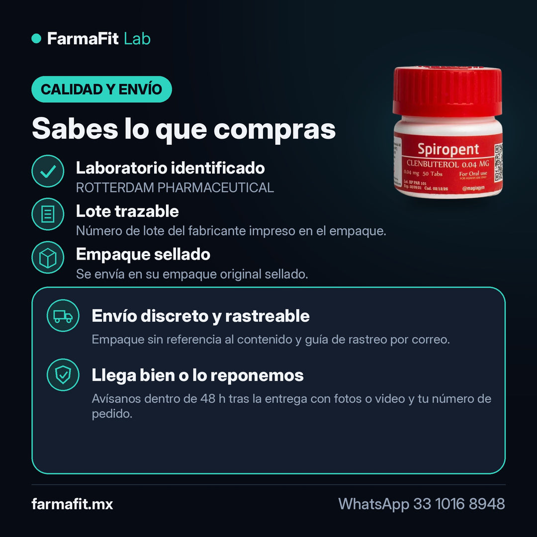 Calidad y envío: Clenbuterol 0.04mg Spiropent 50 Tabs - ROTTERDAM PHARMACEUTICAL – FarmaFit