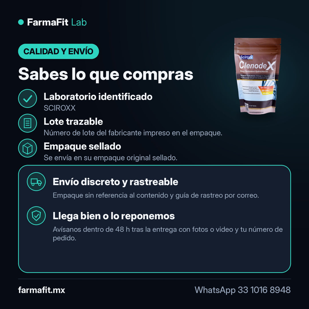 Calidad y envío: Clenbuterol 40 mcg Clenodex 100 Tabletas - SCIROXX – FarmaFit
