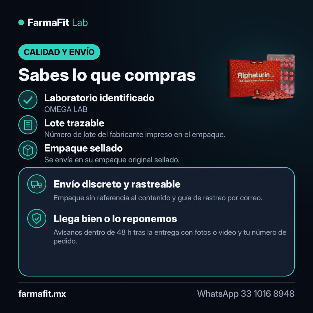Calidad y envío: Clorodehidrometiltestosterona 10 mg Alphaturin 90 Tabletas - OMEGA LAB – FarmaFit