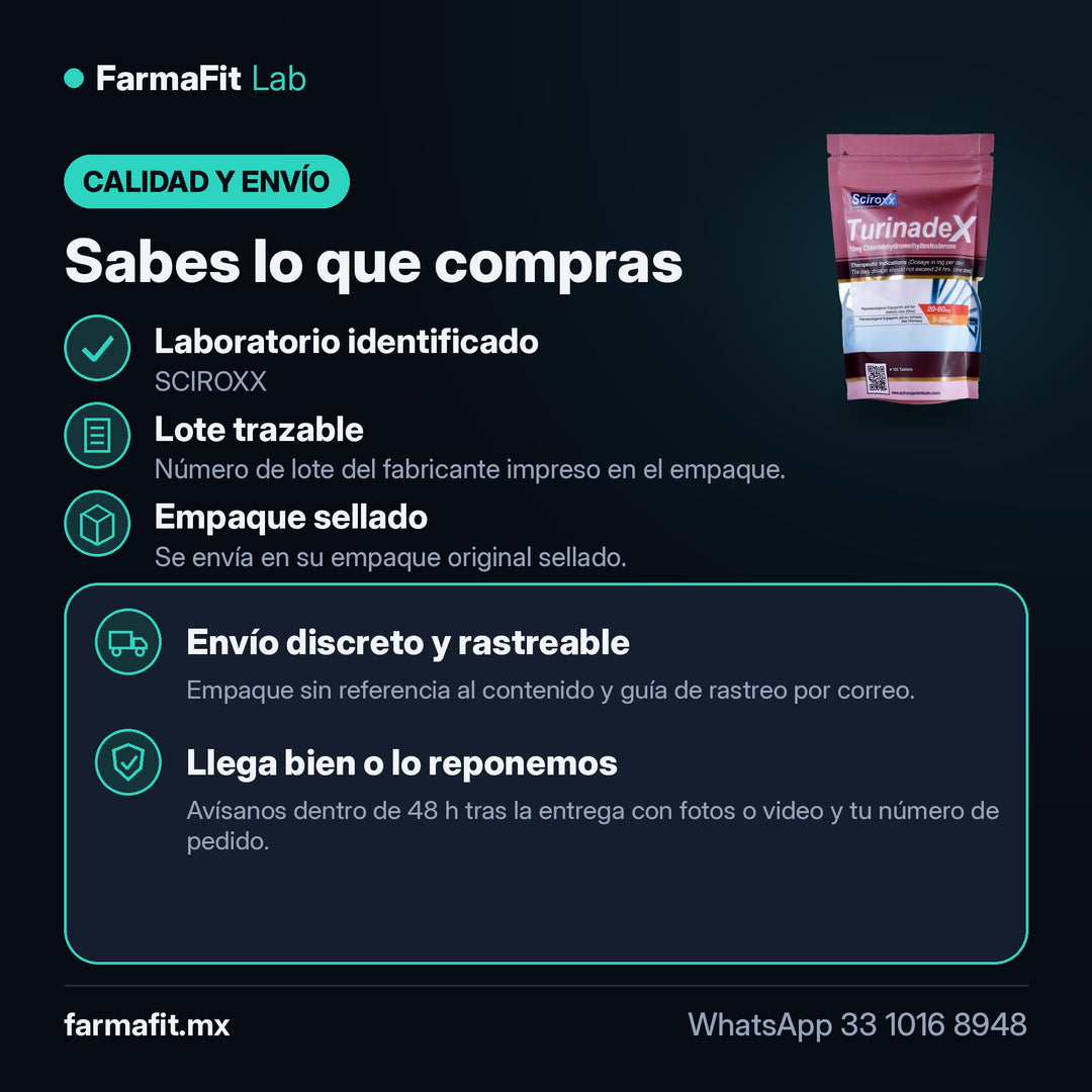 Calidad y envío: Clorodehidrometiltestosterona 10 mg Turinadex 100 Tabletas - SCIROXX – FarmaFit