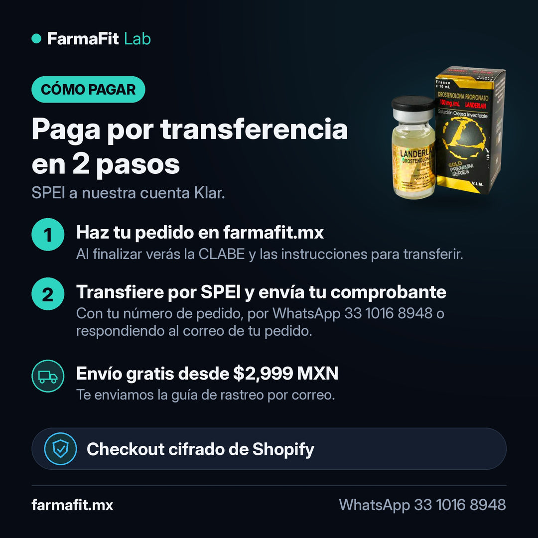 Cómo pagar por transferencia SPEI: Drostanolona Masteron - LANDERLAN – FarmaFit