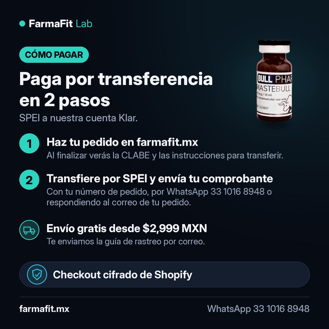 Cómo pagar por transferencia SPEI: Drostanolona Propionato 100 mg/ml Mastabull Vial 10 ml - BULL PHARMA – FarmaFit