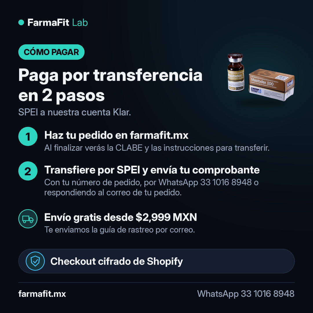 Cómo pagar por transferencia SPEI: Drostanolona Propionato 100 mg/ml Mastodex Vial 10 ml - SCIROXX – FarmaFit