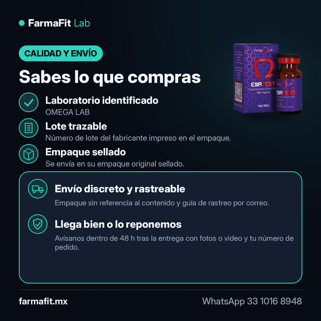 Calidad y envío: Enantato de Testosterona 250 mg/ml Ena-Test Vial 10 ml - OMEGA LAB – FarmaFit