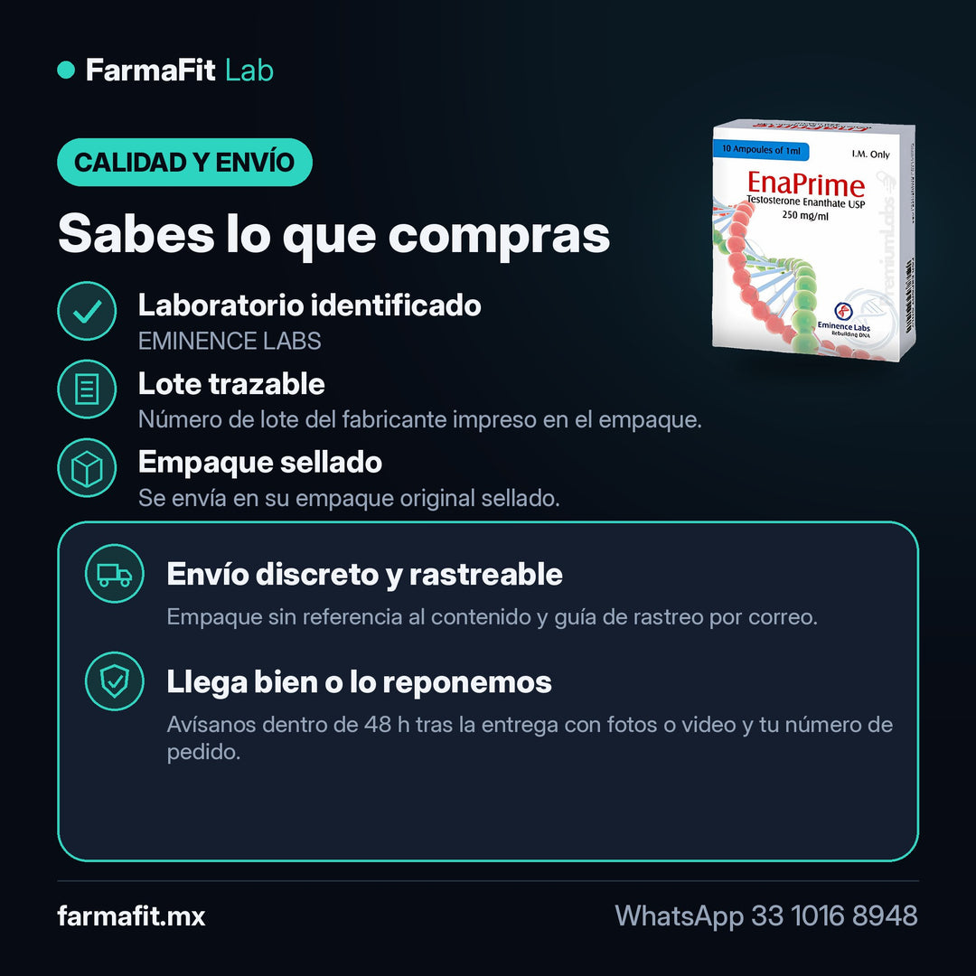 Calidad y envío: Enantato de Testosterona 250 mg/ml EnaPrime 10 Ampolletas de 1 ml - EMINENCE LABS – FarmaFit