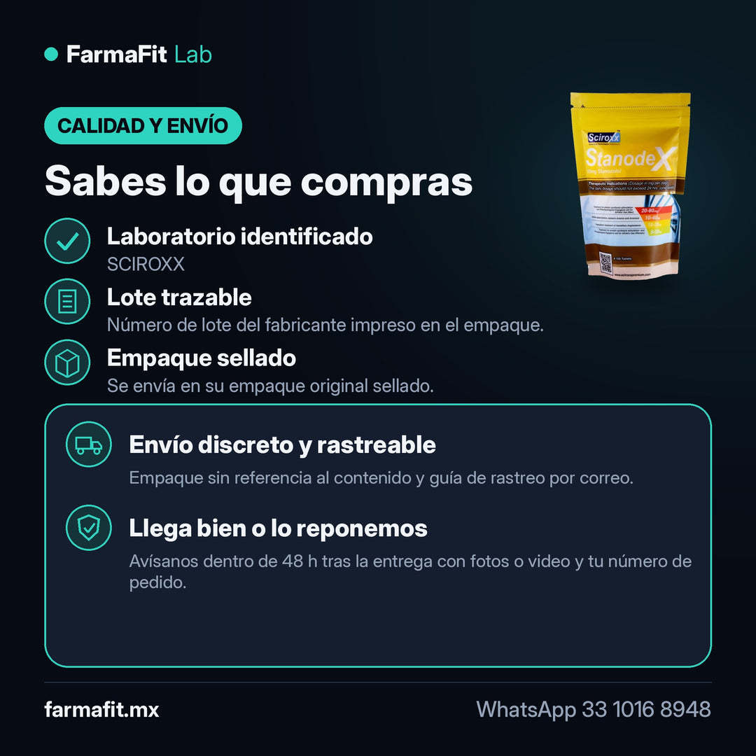 Calidad y envío: Estanozolol 10 mg Stanodex Oral 100 Tabletas - SCIROXX – FarmaFit