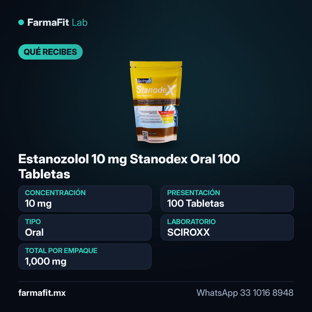 Qué recibes: Estanozolol 10 mg Stanodex Oral 100 Tabletas - SCIROXX