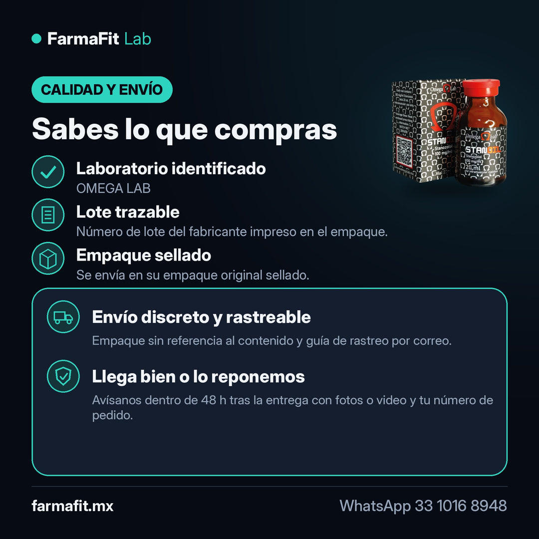Calidad y envío: Estanozolol oleoso 100 mg/ml Stanoil Vial 20 ml - OMEGA LAB – FarmaFit