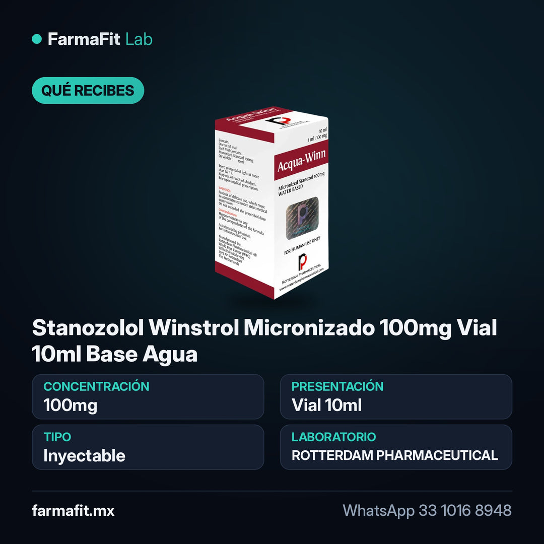 Qué recibes: Stanozolol Winstrol Micronizado 100mg Vial 10ml Base Agua - ROTTERDAM PHARMACEUTICAL