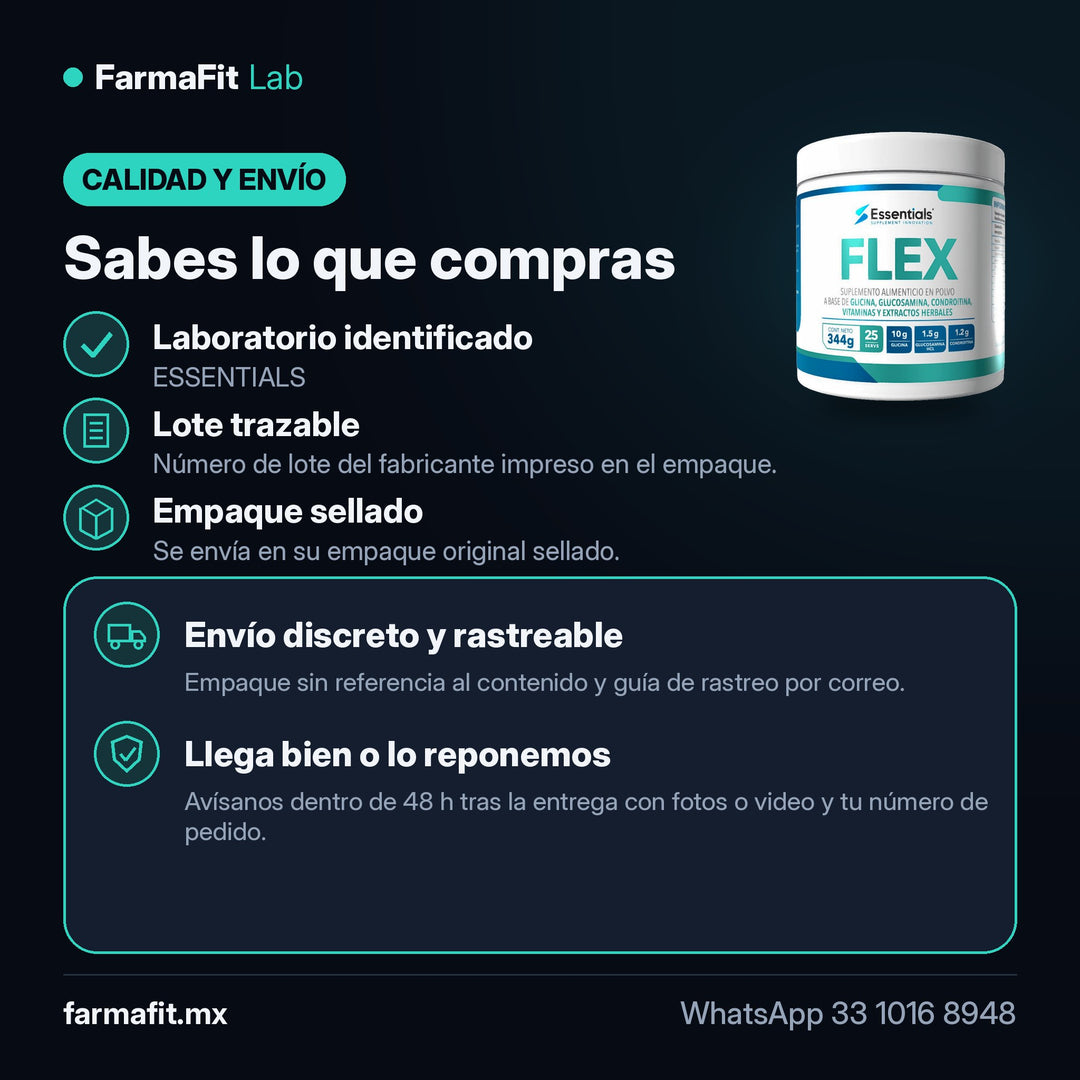 Calidad y envío: Flex Fórmula Articular 25 Servicios - ESSENTIALS – FarmaFit