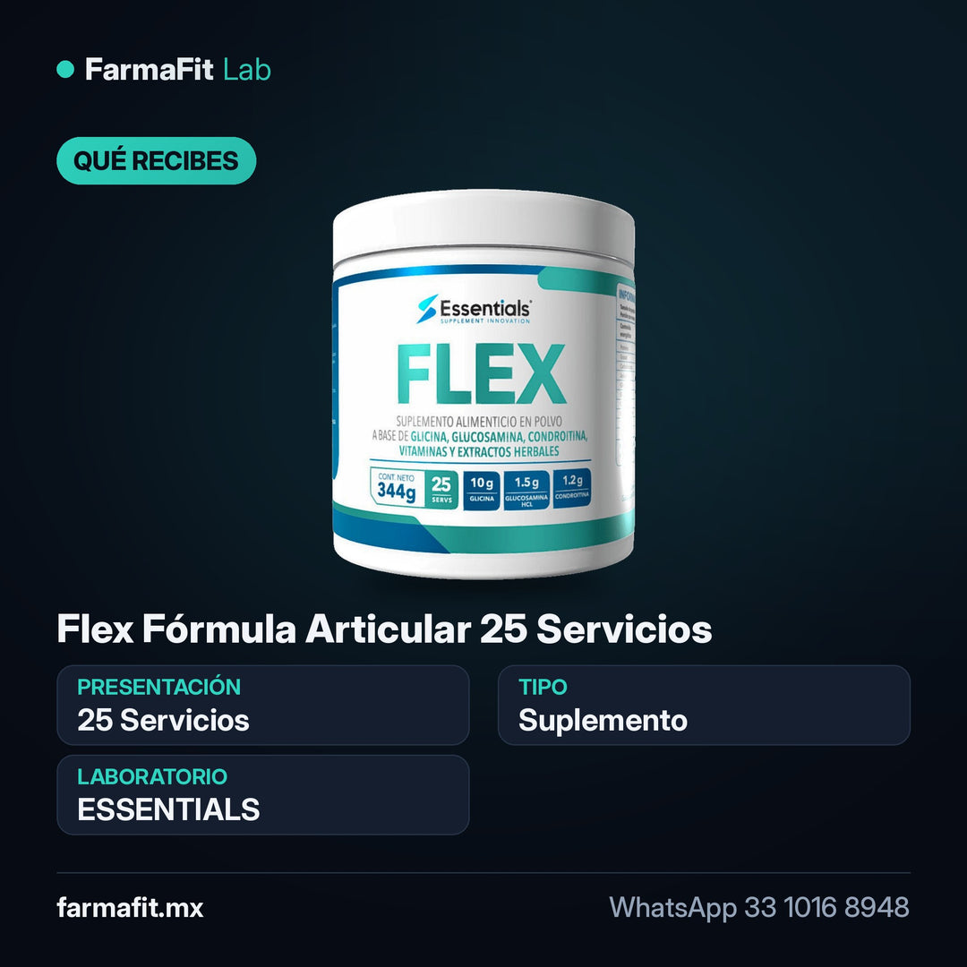 Qué recibes: Flex Fórmula Articular 25 Servicios - ESSENTIALS