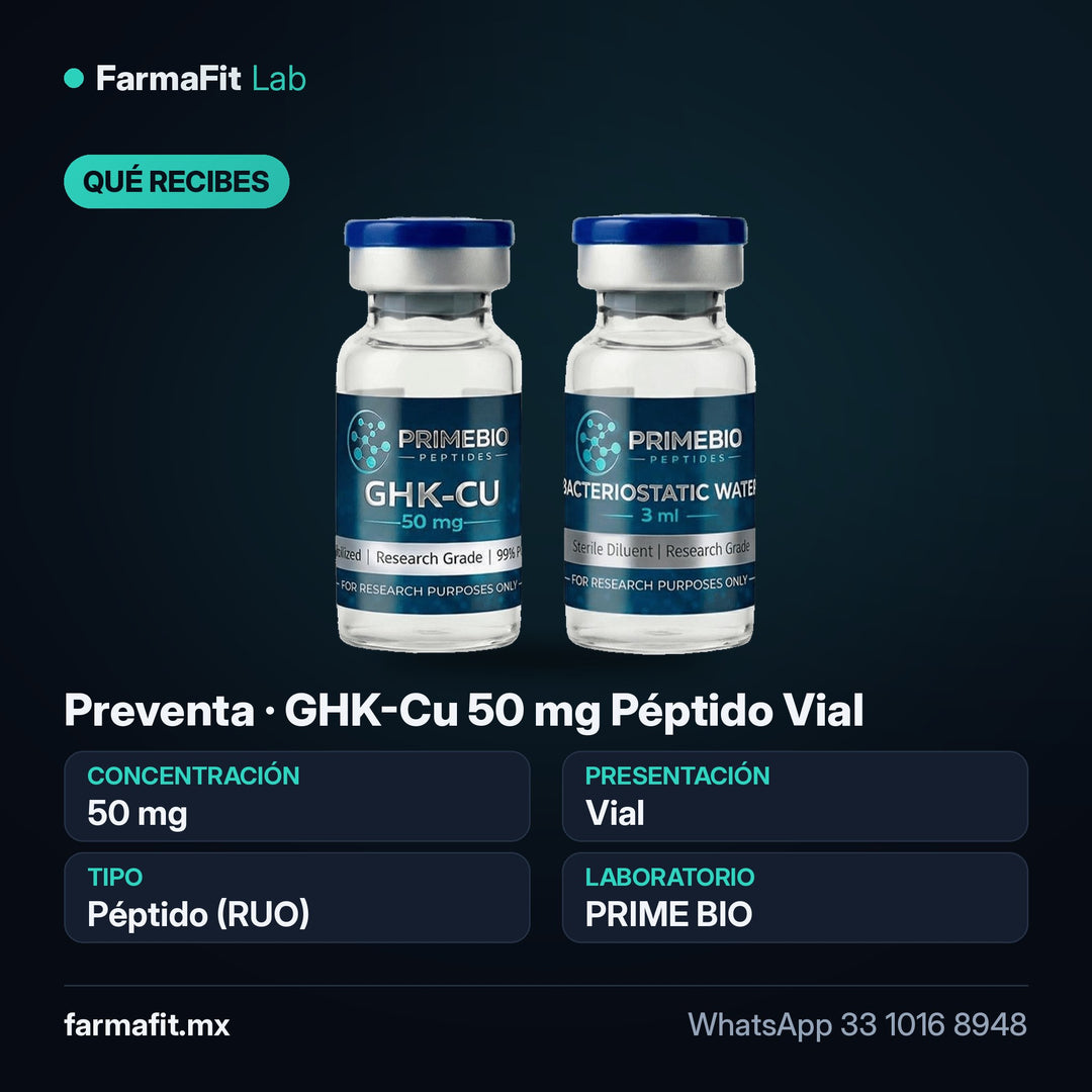 Qué recibes: Preventa · GHK-Cu 50 mg Péptido Vial - PRIME BIO
