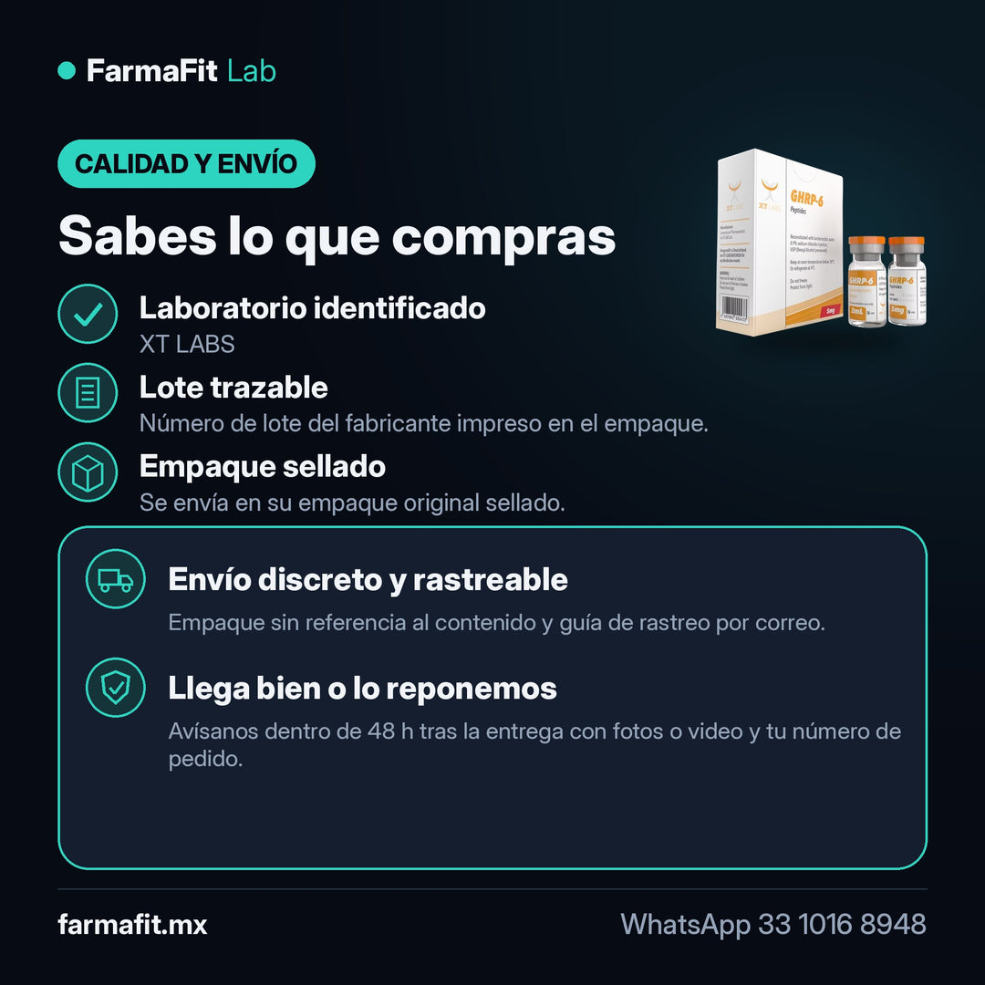 Calidad y envío: GHRP-6 5mg/2ml Péptido Secretagogo GH - XT LABS – FarmaFit