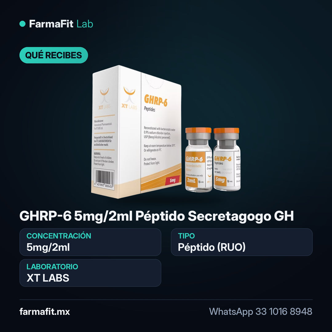 Qué recibes: GHRP-6 5mg/2ml Péptido Secretagogo GH - XT LABS