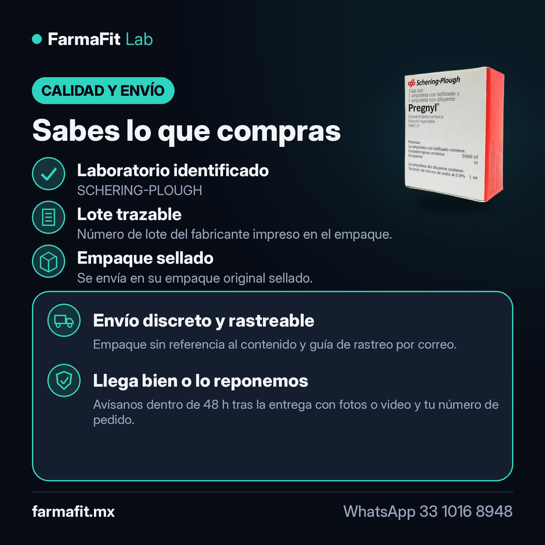 Calidad y envío: HCG Gonadotropina 5000UI Pregnyl - SCHERING-PLOUGH 1ml – FarmaFit
