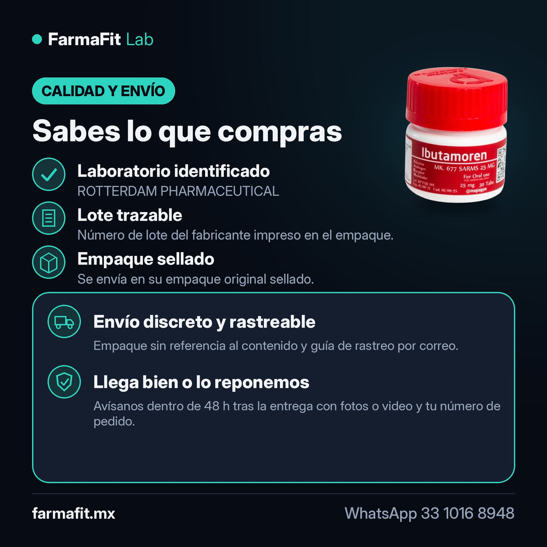 Calidad y envío: Ibutamoren MK-677 25mg 30 Tabs Secretagogo GH - ROTTERDAM PHARMACEUTICAL – FarmaFit