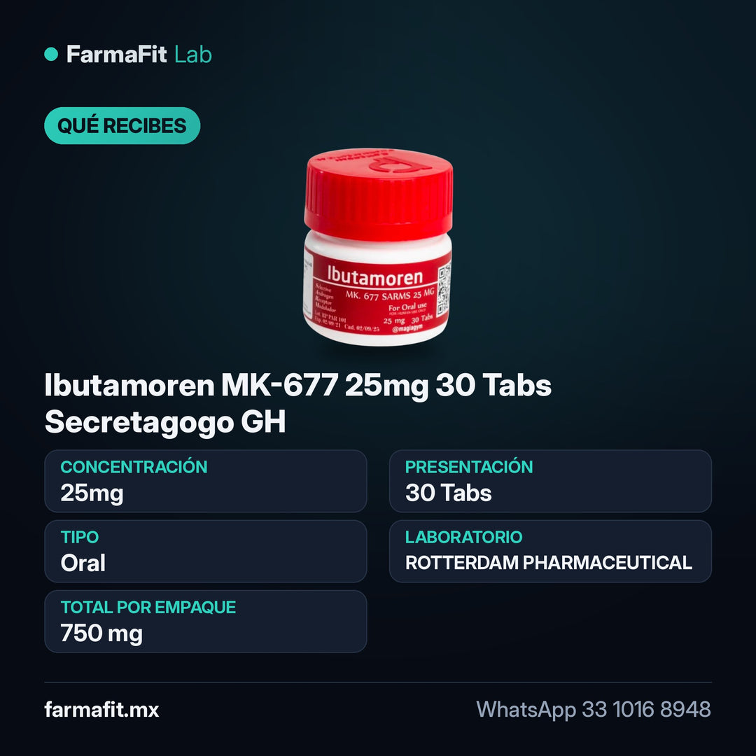 Qué recibes: Ibutamoren MK-677 25mg 30 Tabs Secretagogo GH - ROTTERDAM PHARMACEUTICAL