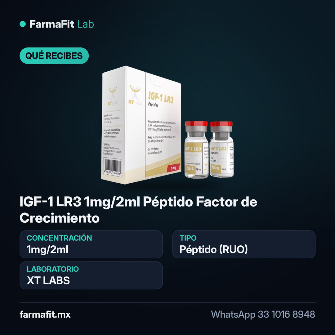 Qué recibes: IGF-1 LR3 1mg/2ml Péptido Factor de Crecimiento - XT LABS