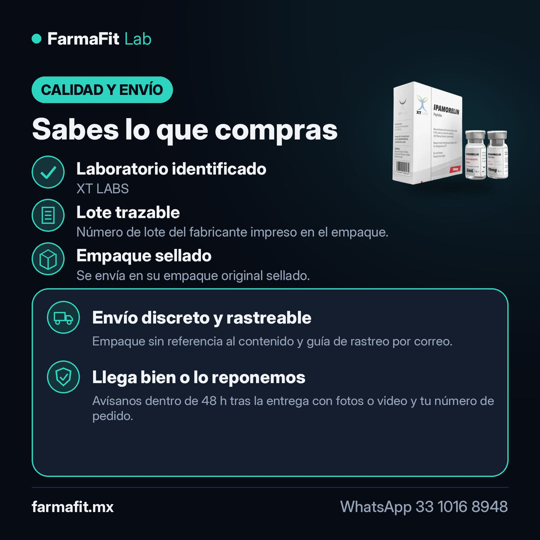 Calidad y envío: Ipamorelin 10mg Péptido Secretagogo GH - XT LABS Vial – FarmaFit