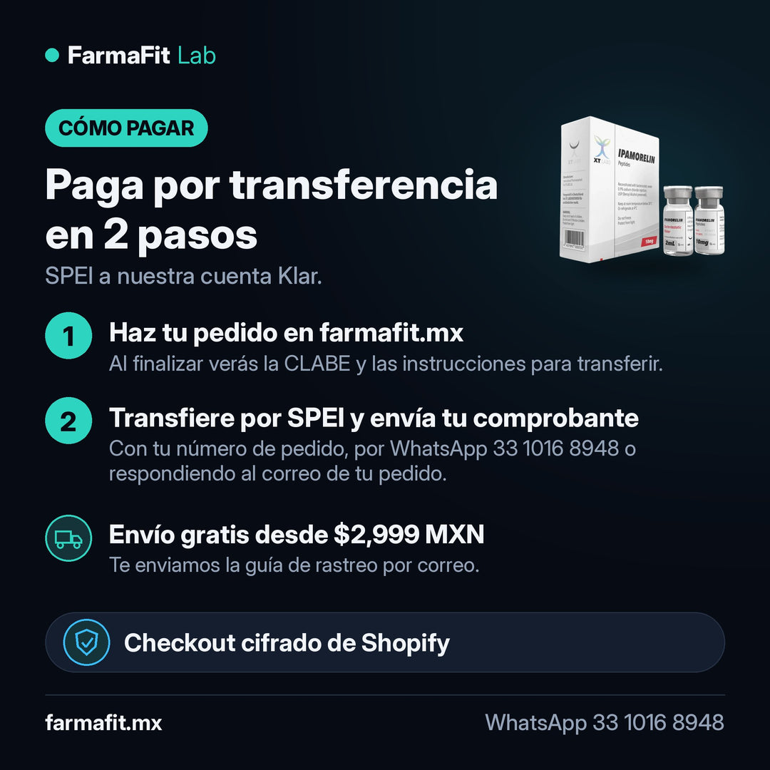 Cómo pagar por transferencia SPEI: Ipamorelin 10mg Péptido Secretagogo GH - XT LABS Vial – FarmaFit
