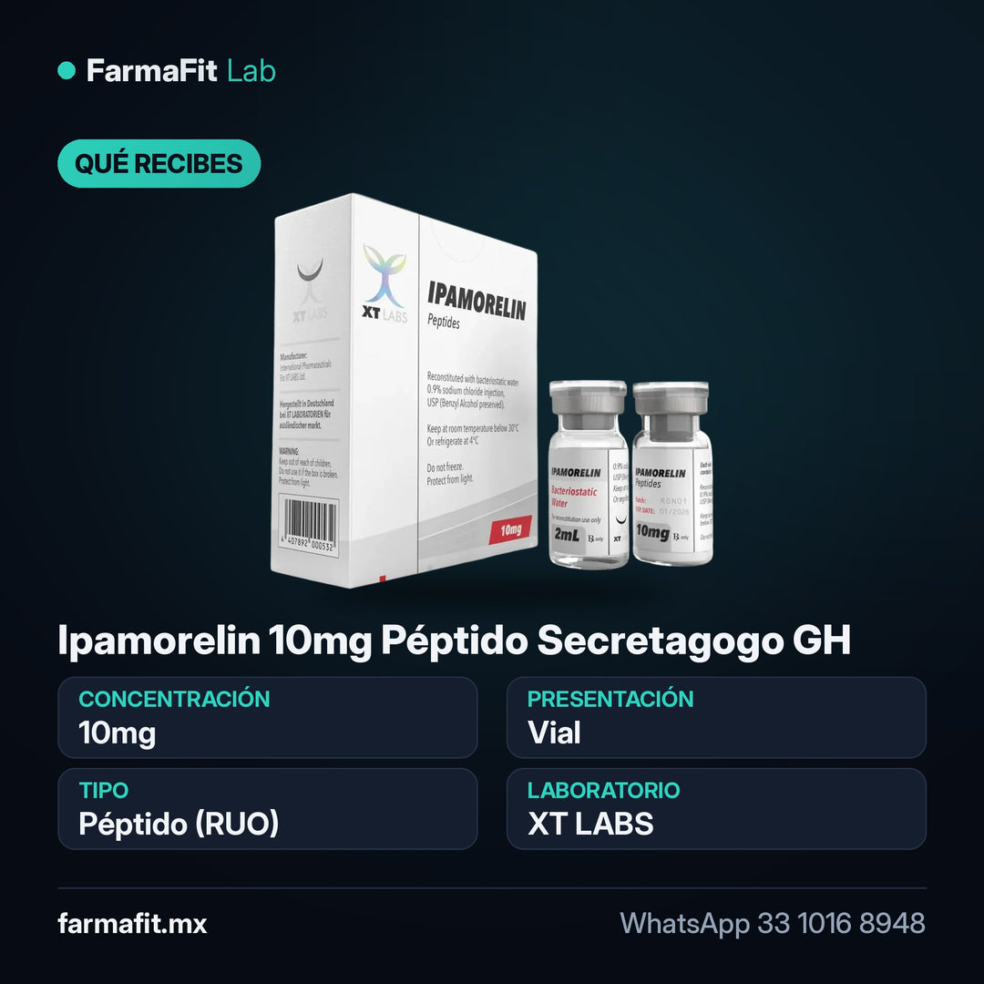 Qué recibes: Ipamorelin 10mg Péptido Secretagogo GH - XT LABS Vial