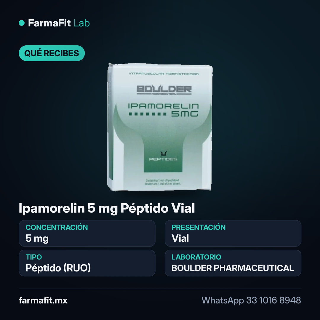 Qué recibes: Ipamorelin 5 mg Péptido Vial - BOULDER PHARMACEUTICAL