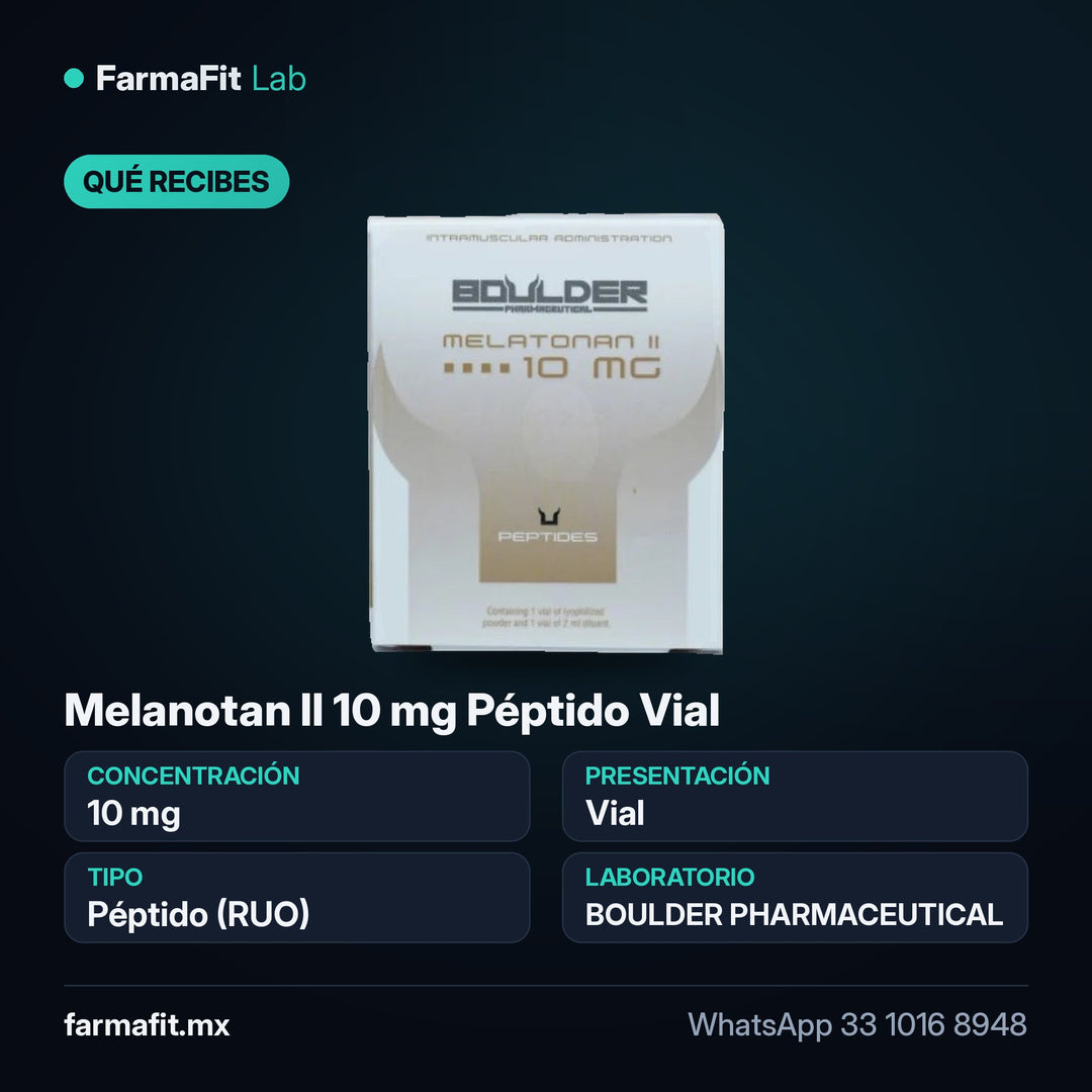 Qué recibes: Melanotan II 10 mg Péptido Vial - BOULDER PHARMACEUTICAL