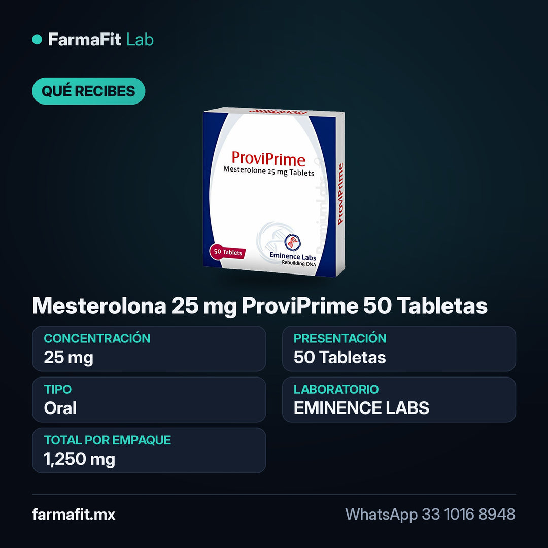 Qué recibes: Mesterolona 25 mg ProviPrime 50 Tabletas - EMINENCE LABS