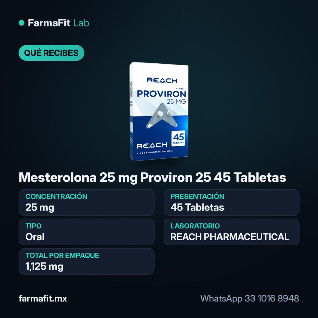 Qué recibes: Mesterolona 25 mg Proviron 25 45 Tabletas - REACH PHARMACEUTICAL