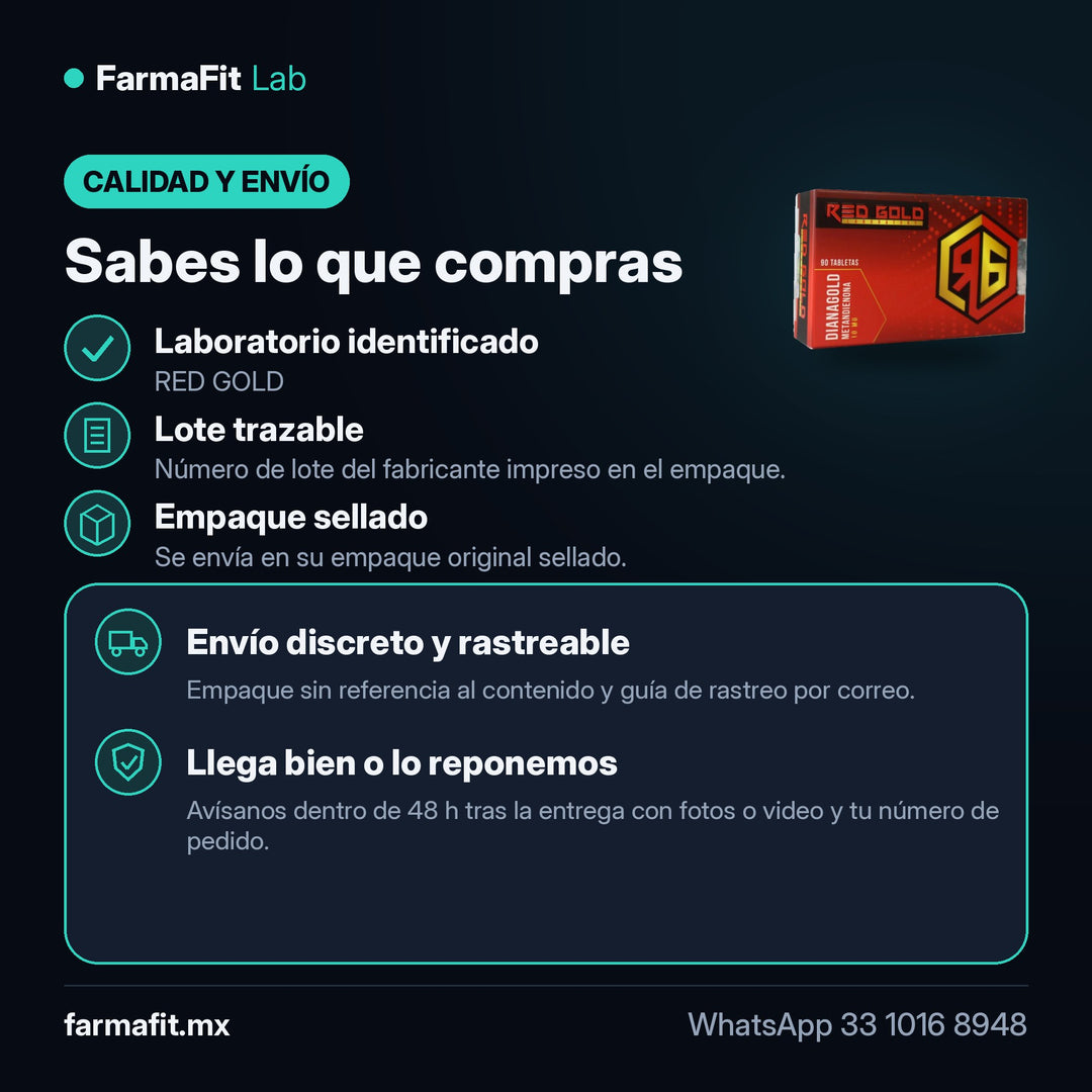 Calidad y envío: Metandienona 10 mg Dianagold 90 Tabletas - RED GOLD – FarmaFit