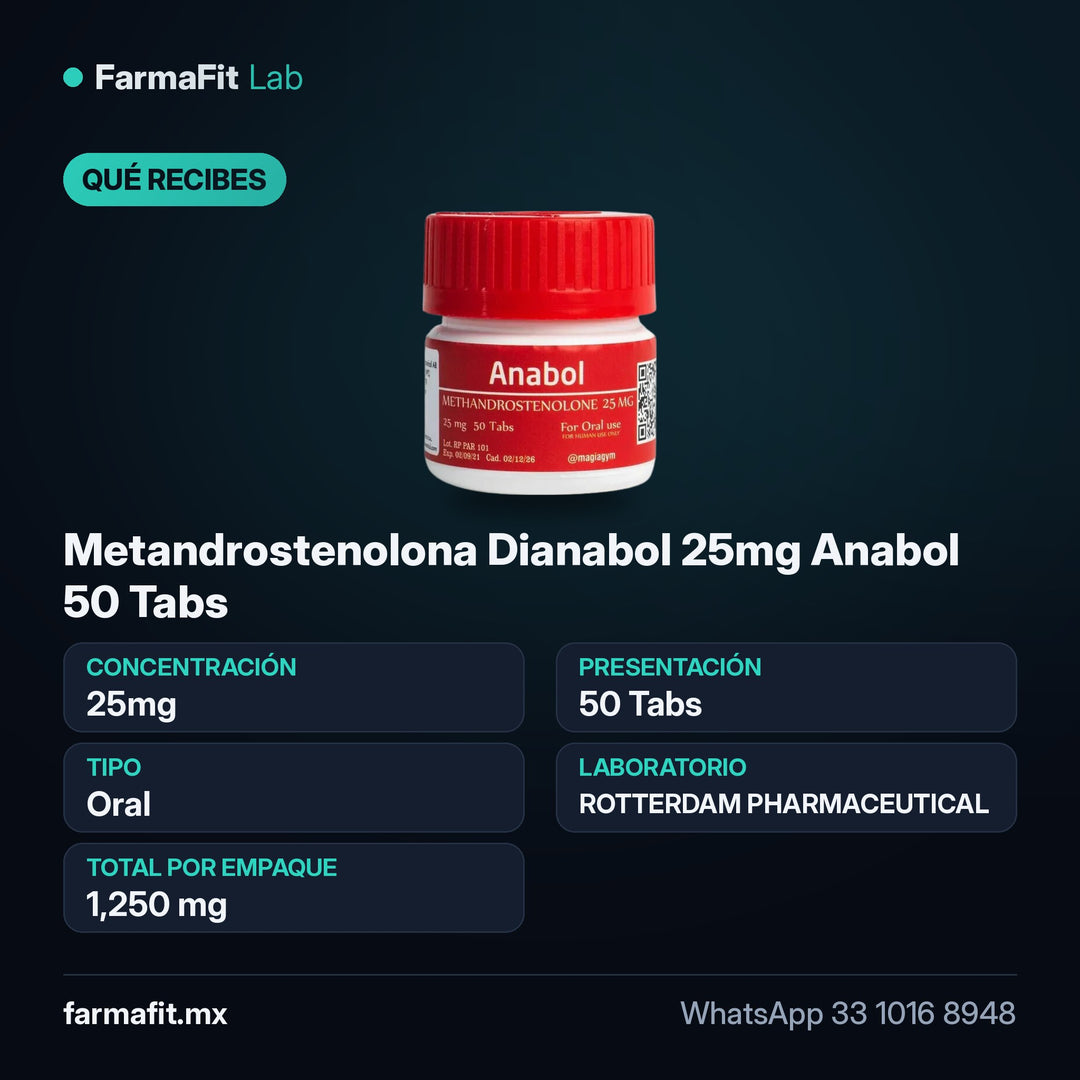Qué recibes: Metandrostenolona Dianabol 25mg Anabol 50 Tabs - ROTTERDAM PHARMACEUTICAL
