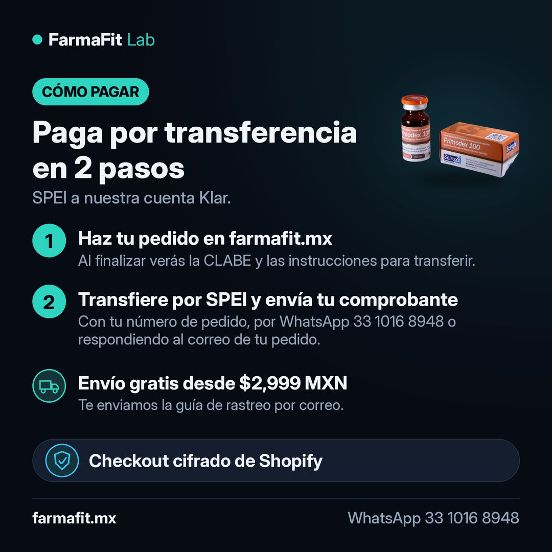 Cómo pagar por transferencia SPEI: Metenolona Enantato 100 mg/ml Primodex Vial 10 ml - SCIROXX – FarmaFit