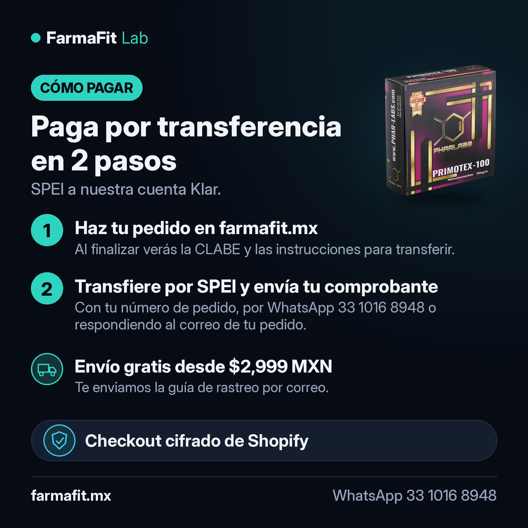 Cómo pagar por transferencia SPEI: Metenolona Enantato 100mg Primotex Primobolan - PHAR LABS PREMIUM – FarmaFit