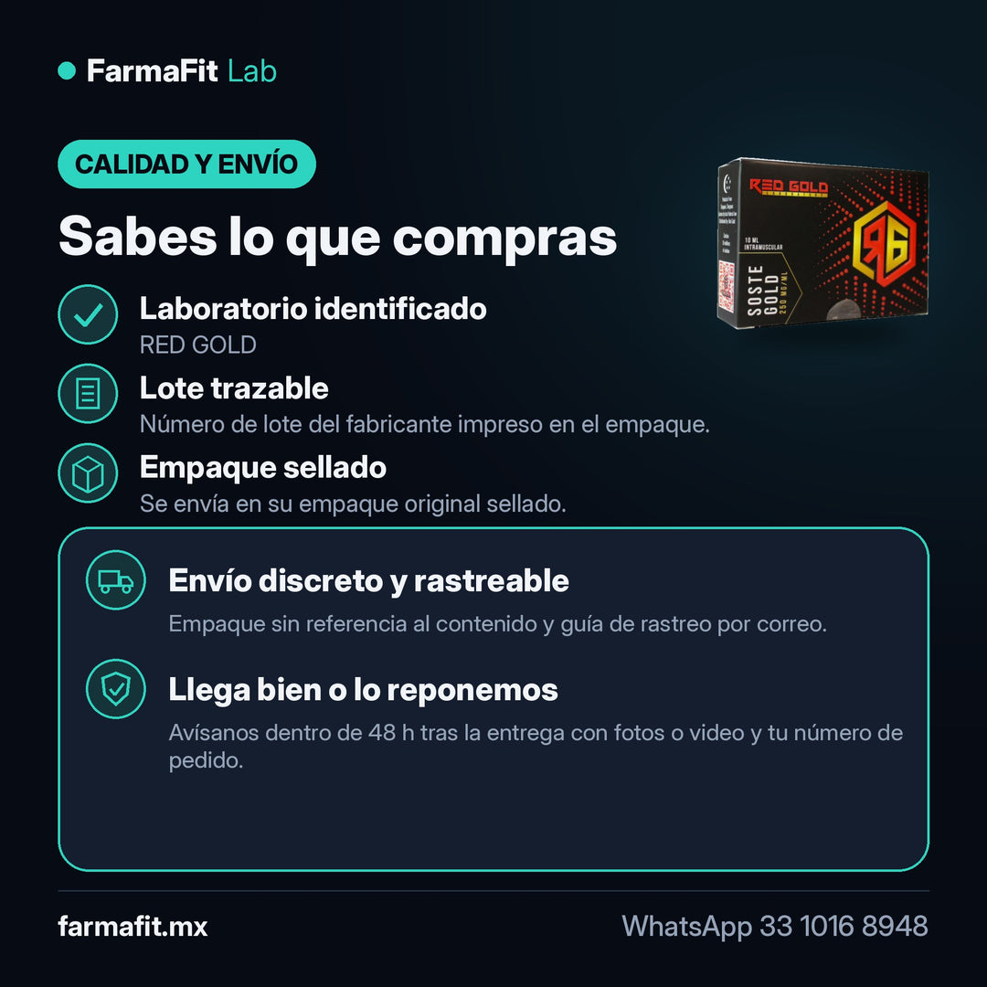 Calidad y envío: Mezcla de 4 ésteres de Testosterona 250 mg/ml Soste Gold Vial 10 ml - RED GOLD – FarmaFit
