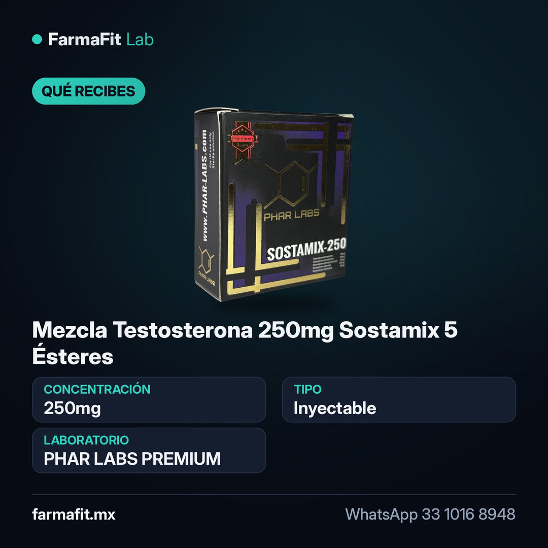 Qué recibes: Mezcla Testosterona 250mg Sostamix 5 Ésteres - PHAR LABS PREMIUM