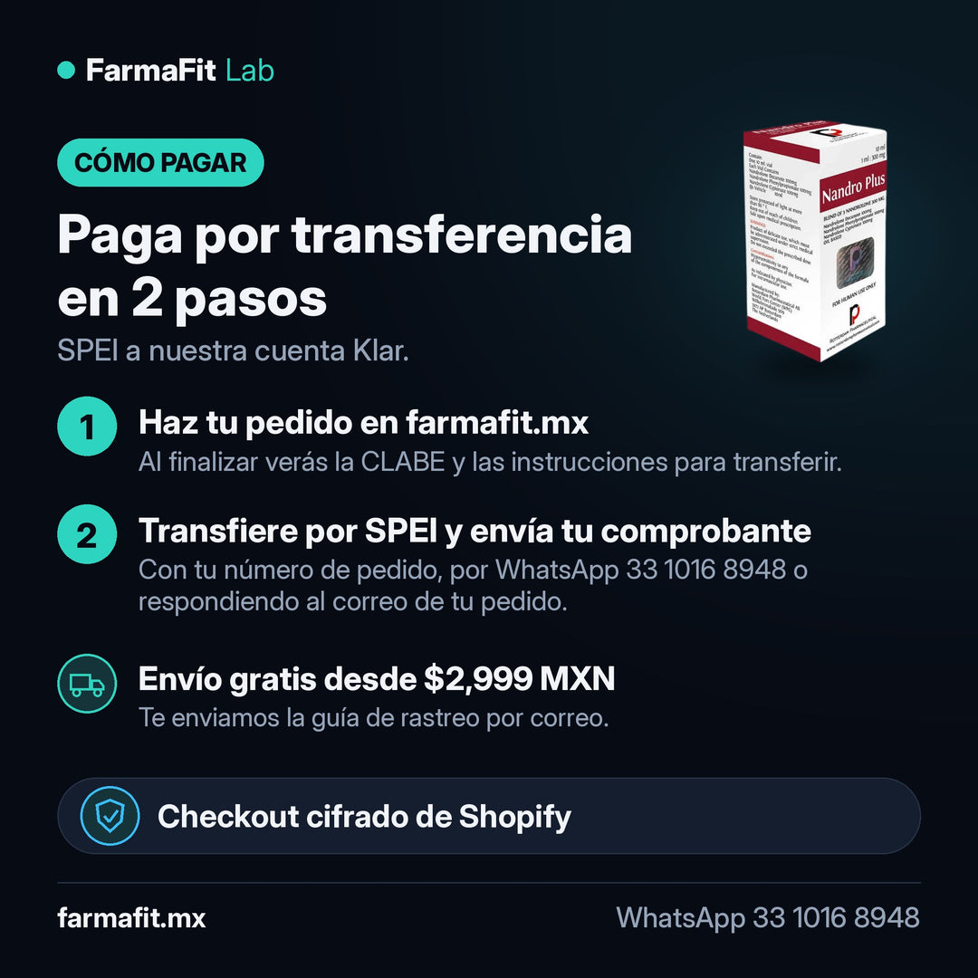 Cómo pagar por transferencia SPEI: Nandrolona Mezcla 3 Ésteres 300mg Nandro Plus Vial 10ml - ROTTERDAM PHARMACEUTICAL – FarmaFit